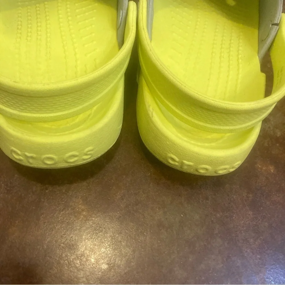Kids Grey and Yellow Crocs Shoes